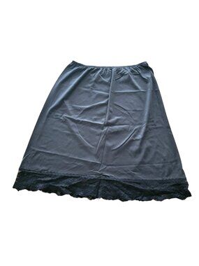 Vassarette Vintage Black Half Slip with Lace Trim 26" Long